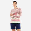 Women's long-sleeved T-shirt - sailor's top Sailing 100 burnt orange