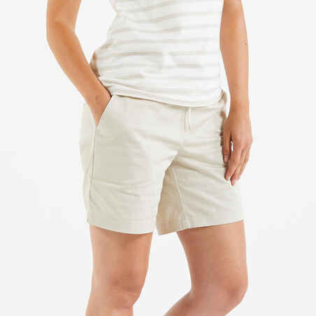 Women’s sailing shorts SAILING 100 beige