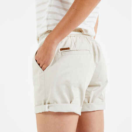 Women’s sailing shorts SAILING 100 beige