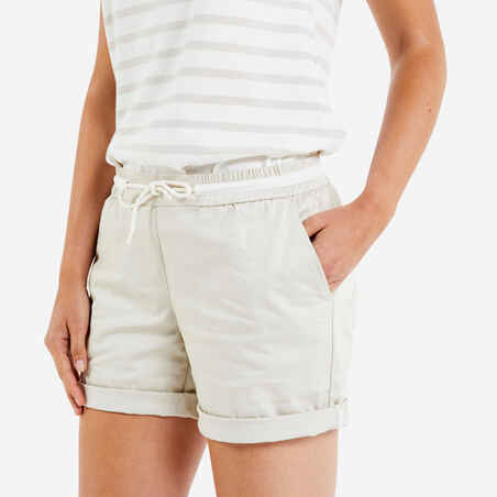 Women’s sailing shorts SAILING 100 beige