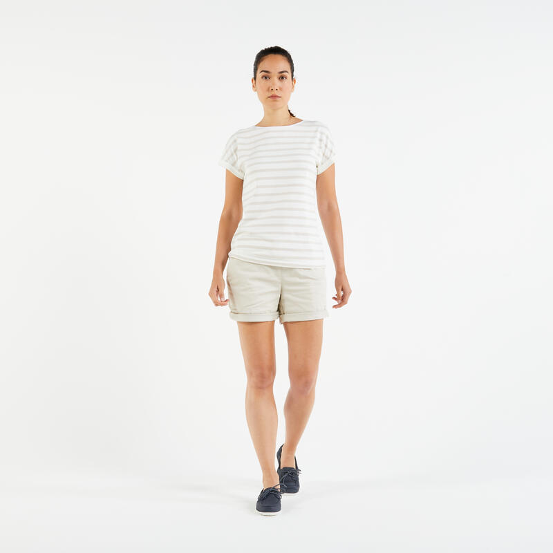 Zeilshort voor dames SAILING 100 beige