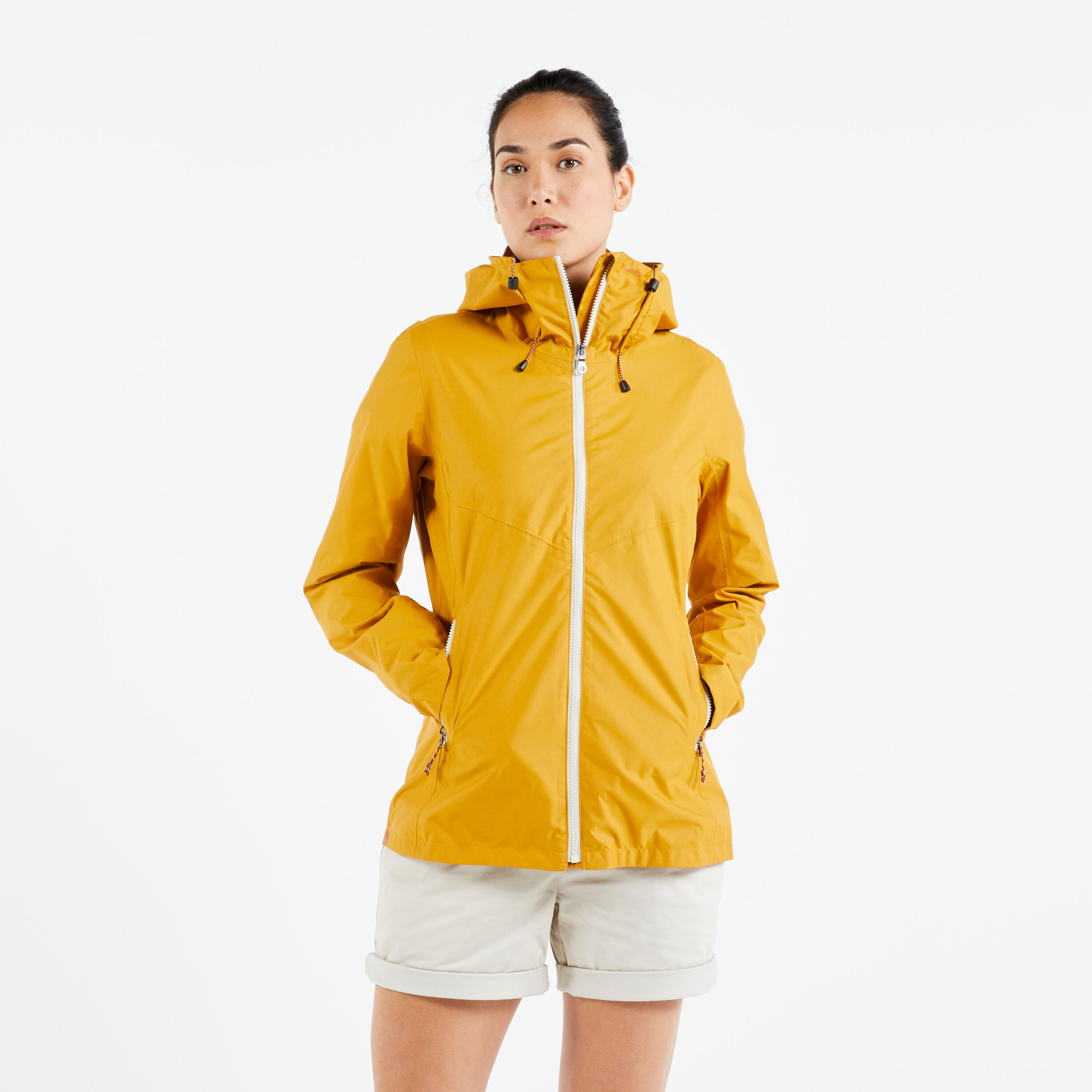 TRIBORD Women’s waterproof sailing jacket - wet-weather jacket SAILING 100 ochre