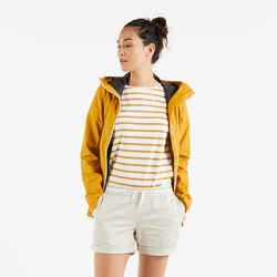 Women’s waterproof sailing jacket - wet-weather jacket SAILING 100 ochre