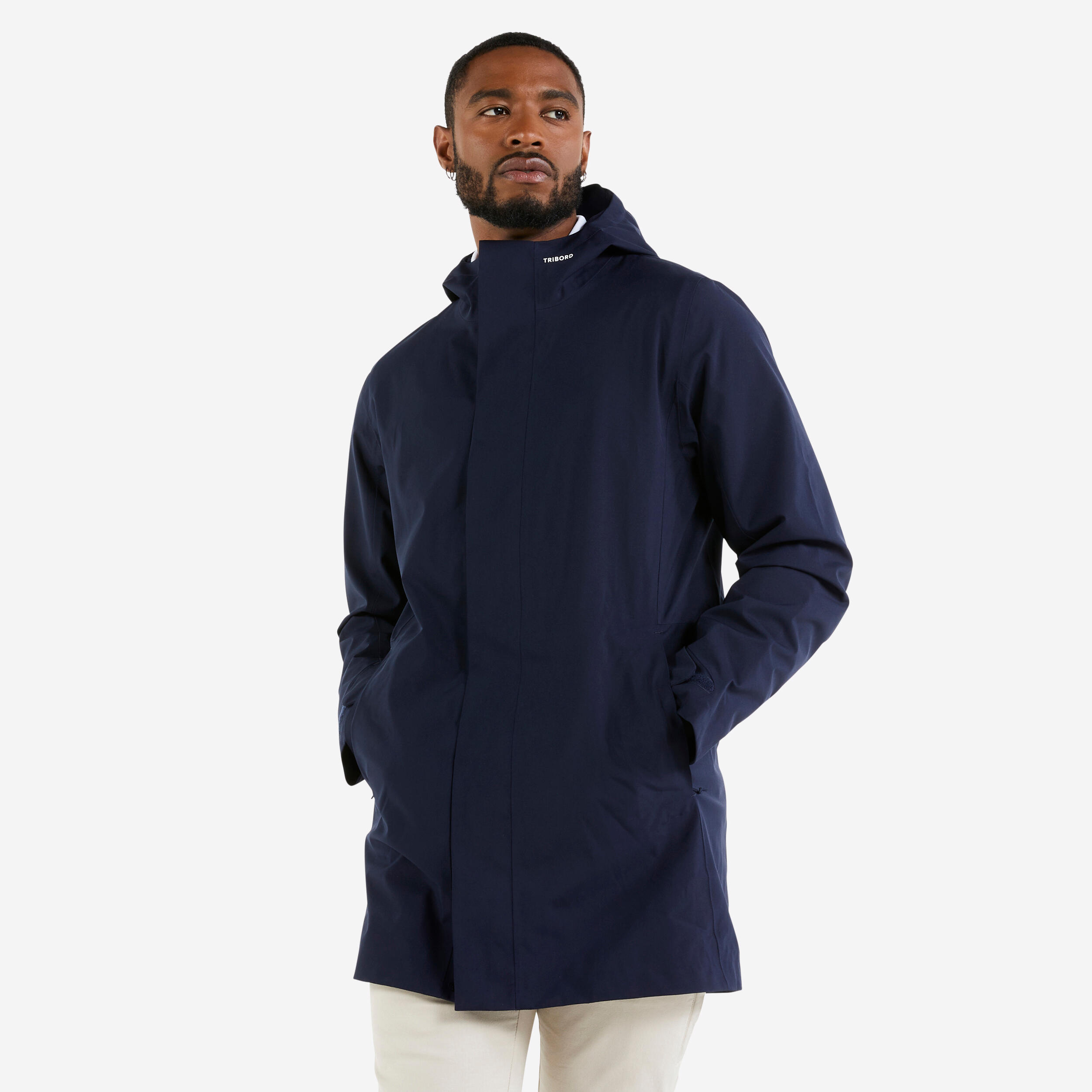 TRIBORD Men's Oilskin waterproof windproof Sailing 300 Navy Blue