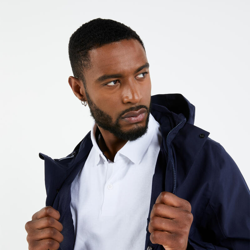 Ciré homme imperméable  coupe vent sailing 500 bleu marine