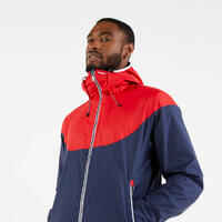 Chaqueta impermeable cortavientos lluvia vela Hombre Sailing 100 azul rojo