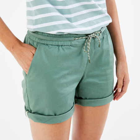 Kaki zelene ženske jadralne kratke hlače 100 