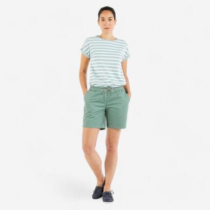 Short de voile côtière femme Sailing 100 rouge brique clair