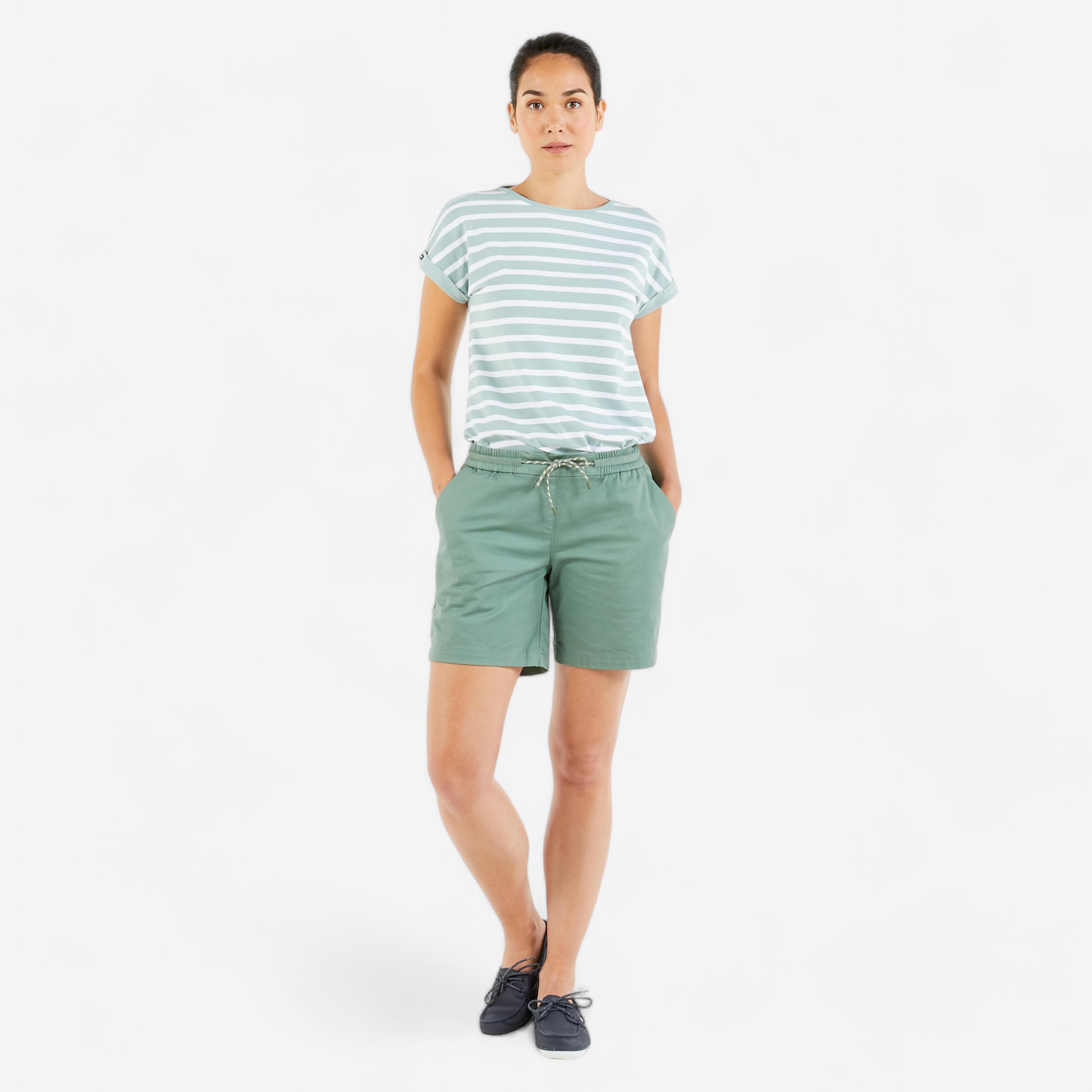 Pantaloncini da vela da donna SAILING 100 Khaki