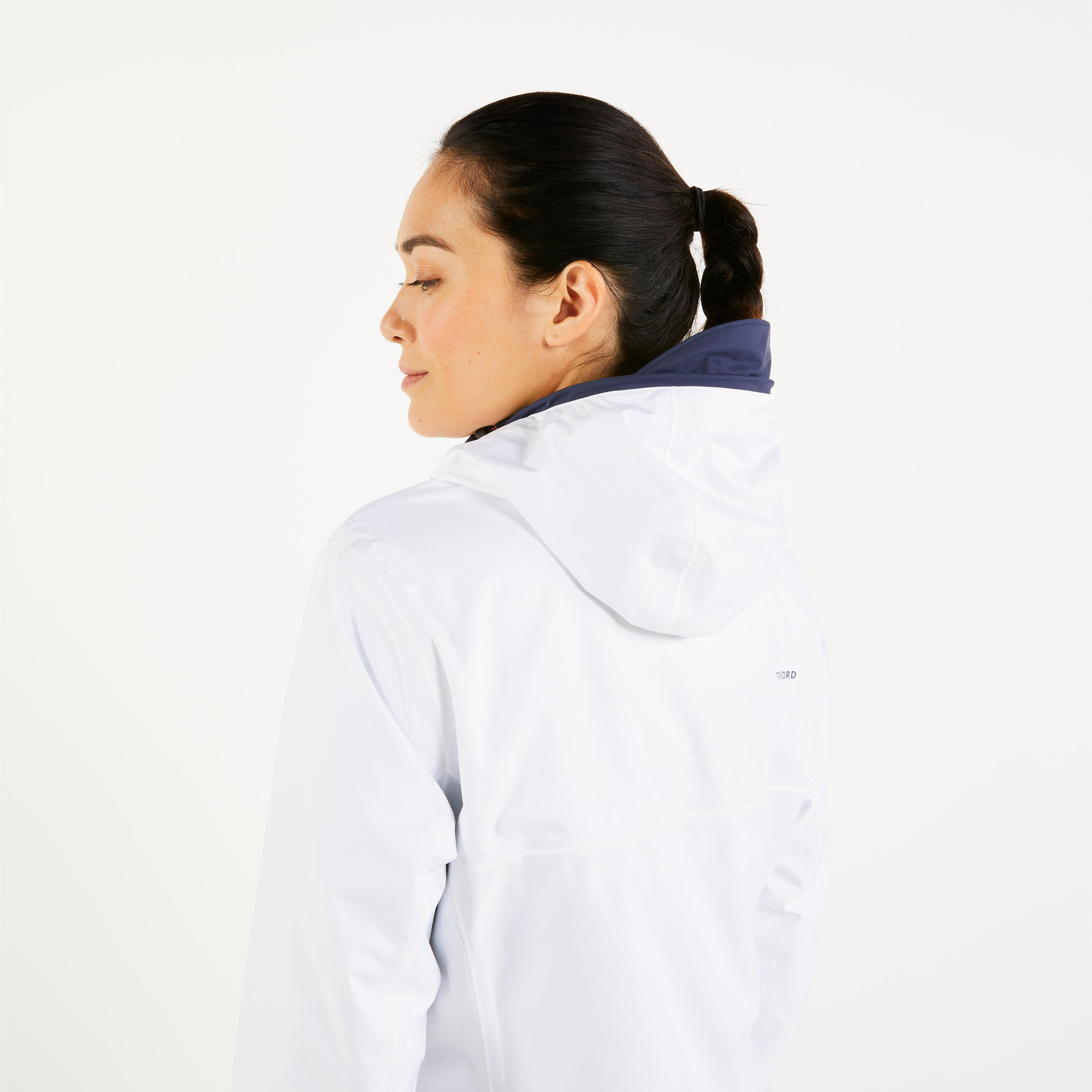 Women’s waterproof sailing jacket - wet-weather jacket SAILING 100 white 10/11