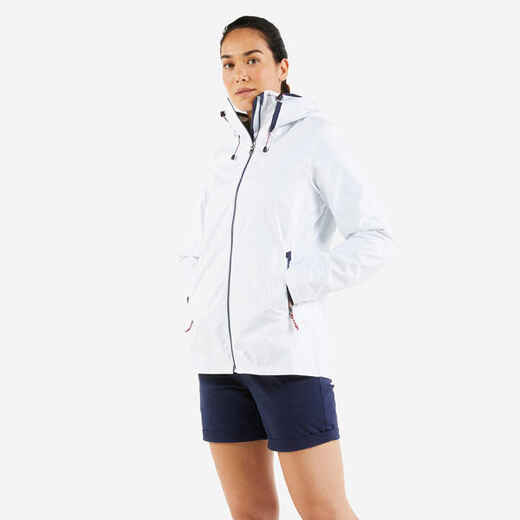 
      Women’s waterproof sailing jacket - wet-weather jacket SAILING 100 white
  