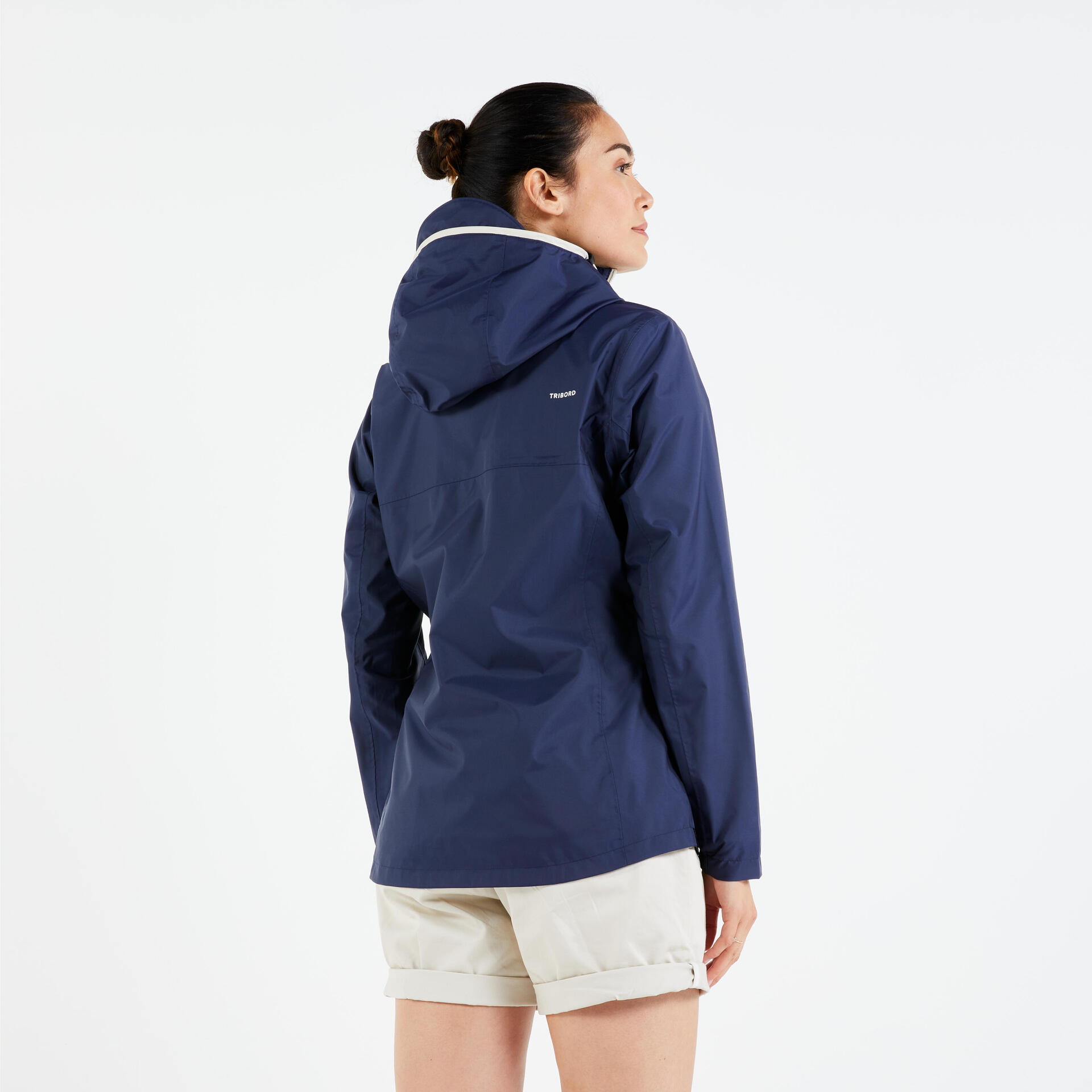 Women's sailing waterproof jacket Wetweather jacket SAILING 100 navy