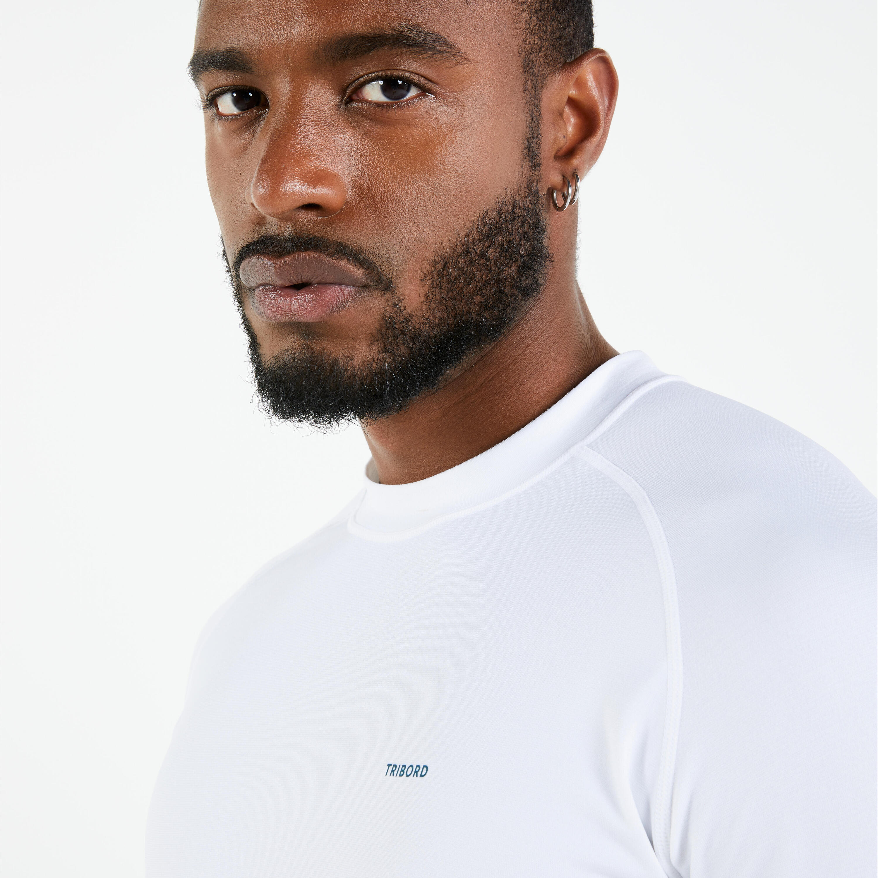 T-shirt voile anti-uv manches longues sailing 500 homme, blanc 14/20
