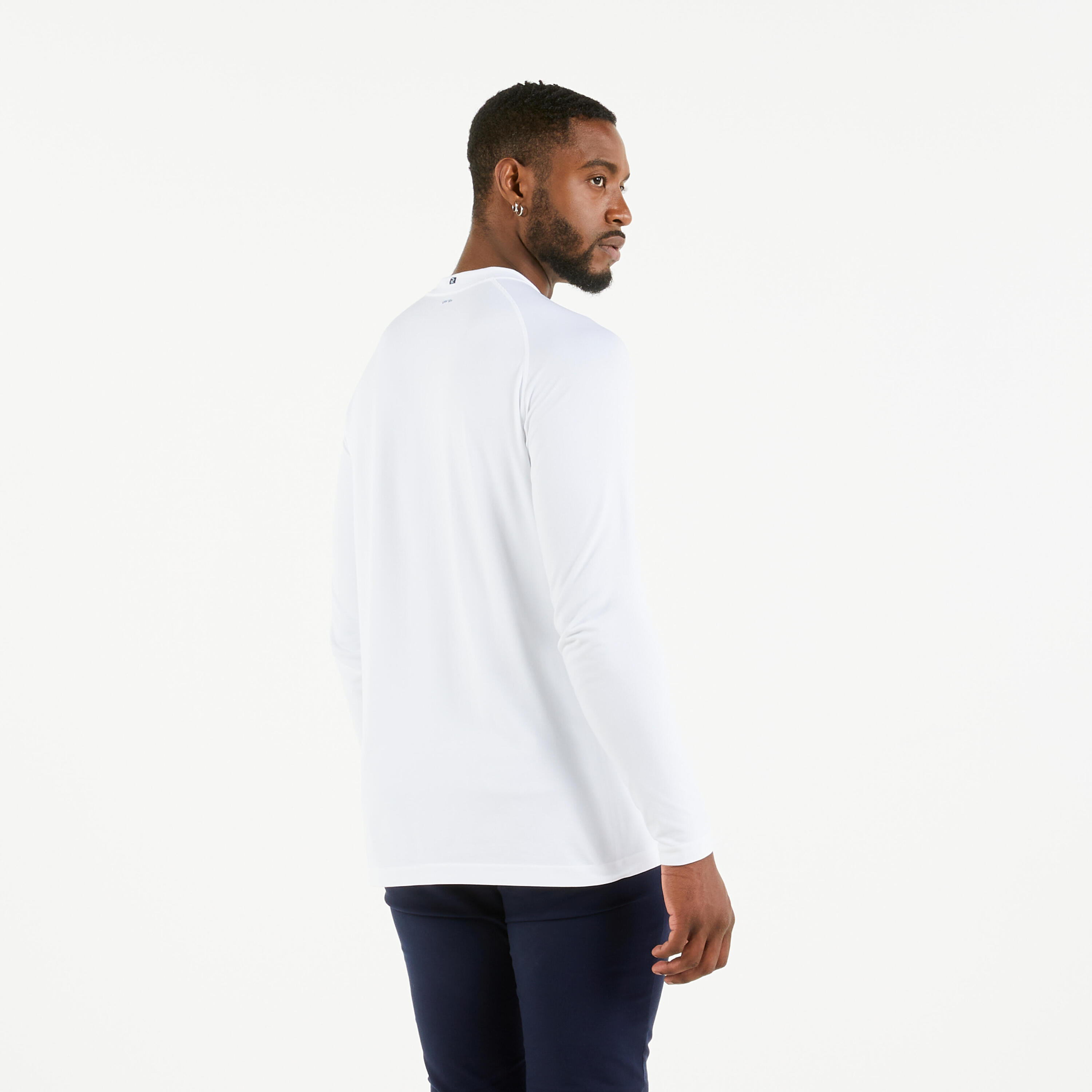 T-shirt voile anti-uv manches longues sailing 500 homme, blanc 12/20
