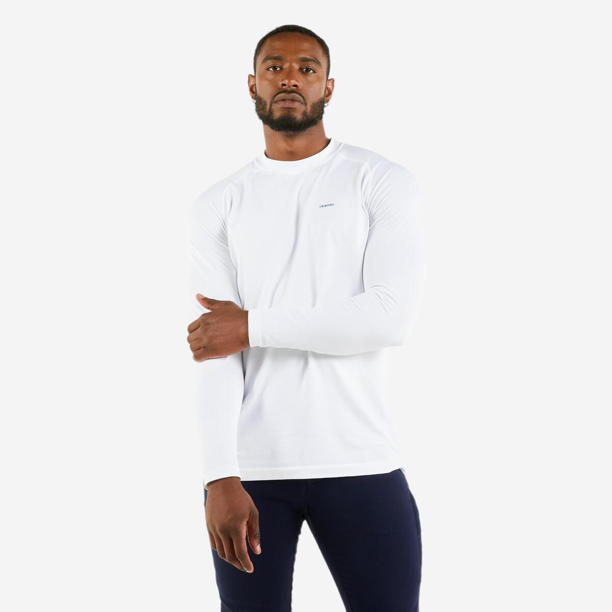 T-shirt anti-uv manches longues sailing 500 homme blanc