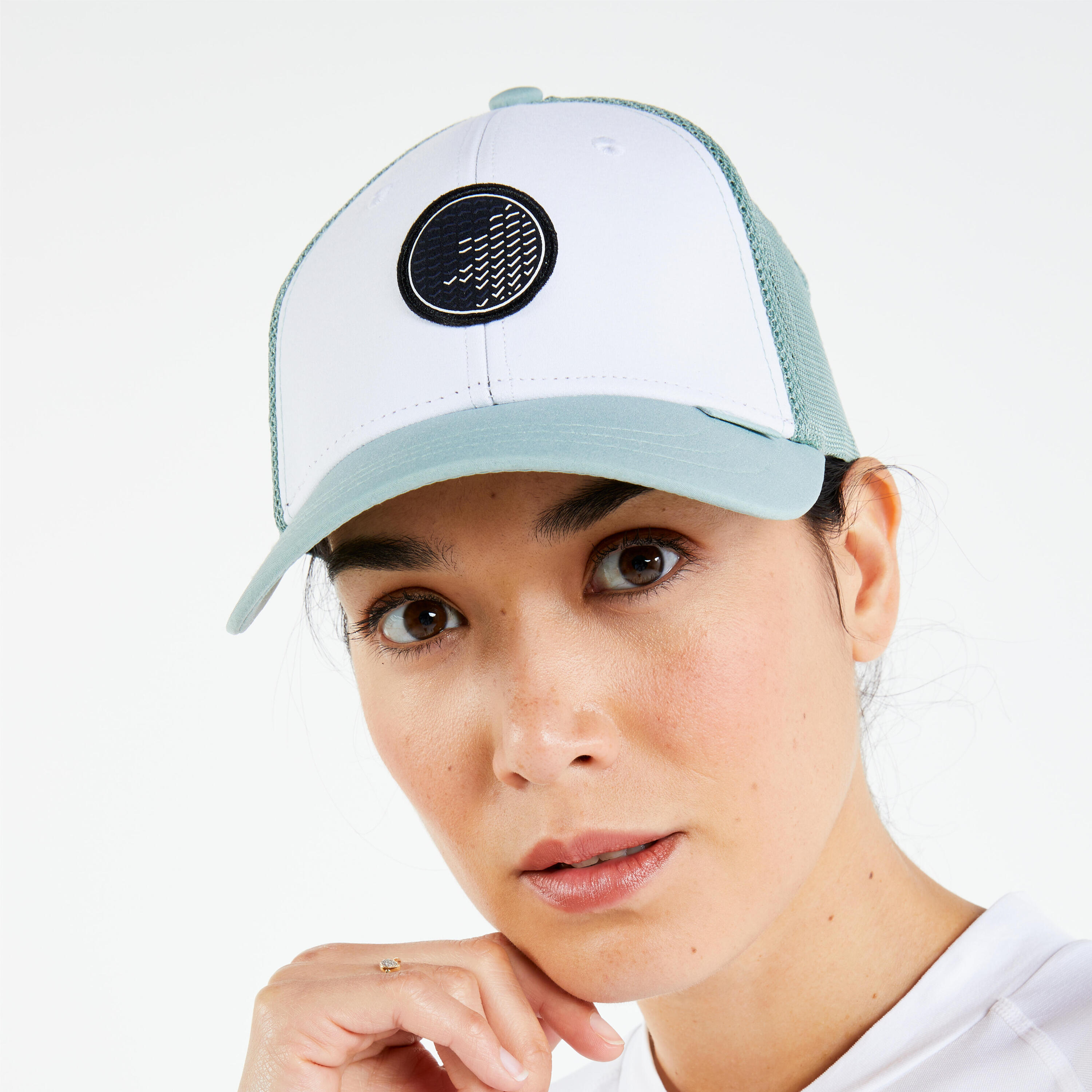 Adults' Sailing Cap 500 - Khaki White 7/9