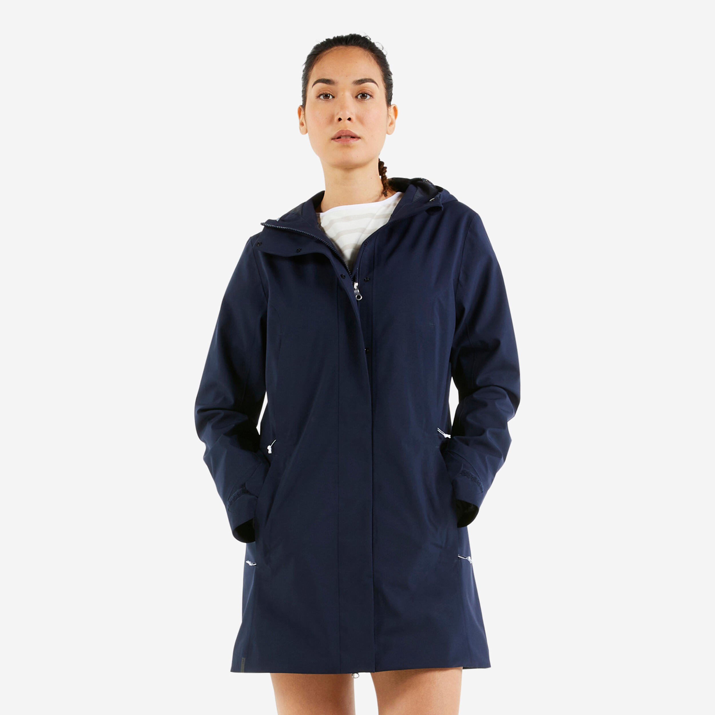 Women's waterproof raincoat Sailing 300 Navy blue