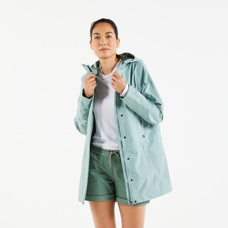 Chaqueta Impermeable 
 Mujer Sailing 300 Verde Claro