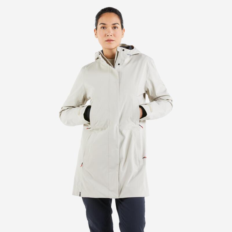 Regen Segeljacke Wachsjacke Damen wasserdicht 300 beige