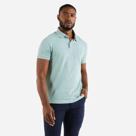 Polo vela manga corta Hombre Tribord Sailing 100 verde claro