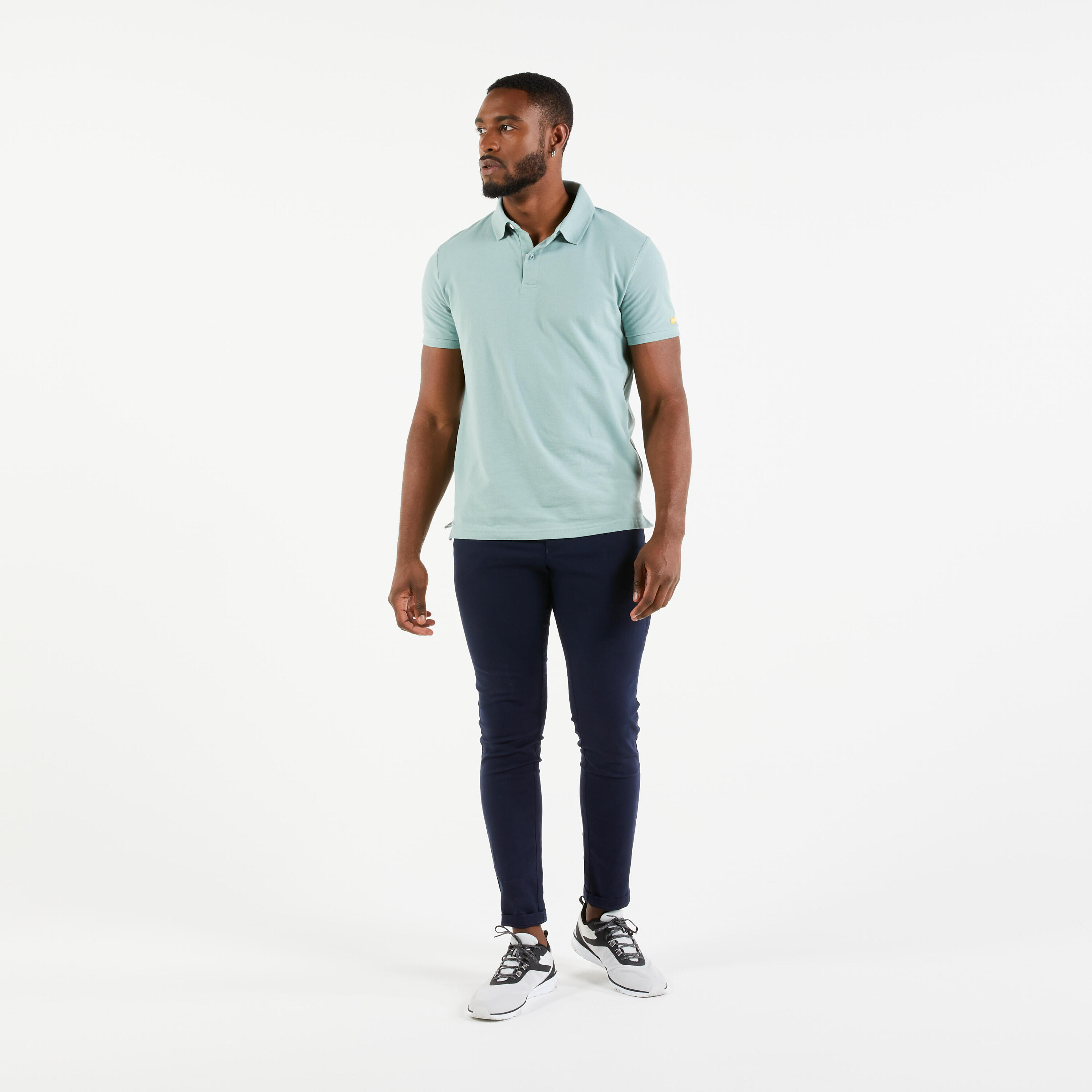 Polo marin homme manche courte sailing 100 vert clair 8/8