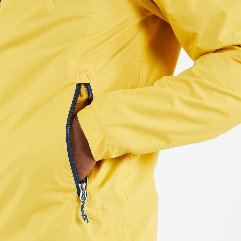 Veste imperméable de voile - veste de pluie coupe vent SAILING 100 Jaune clair