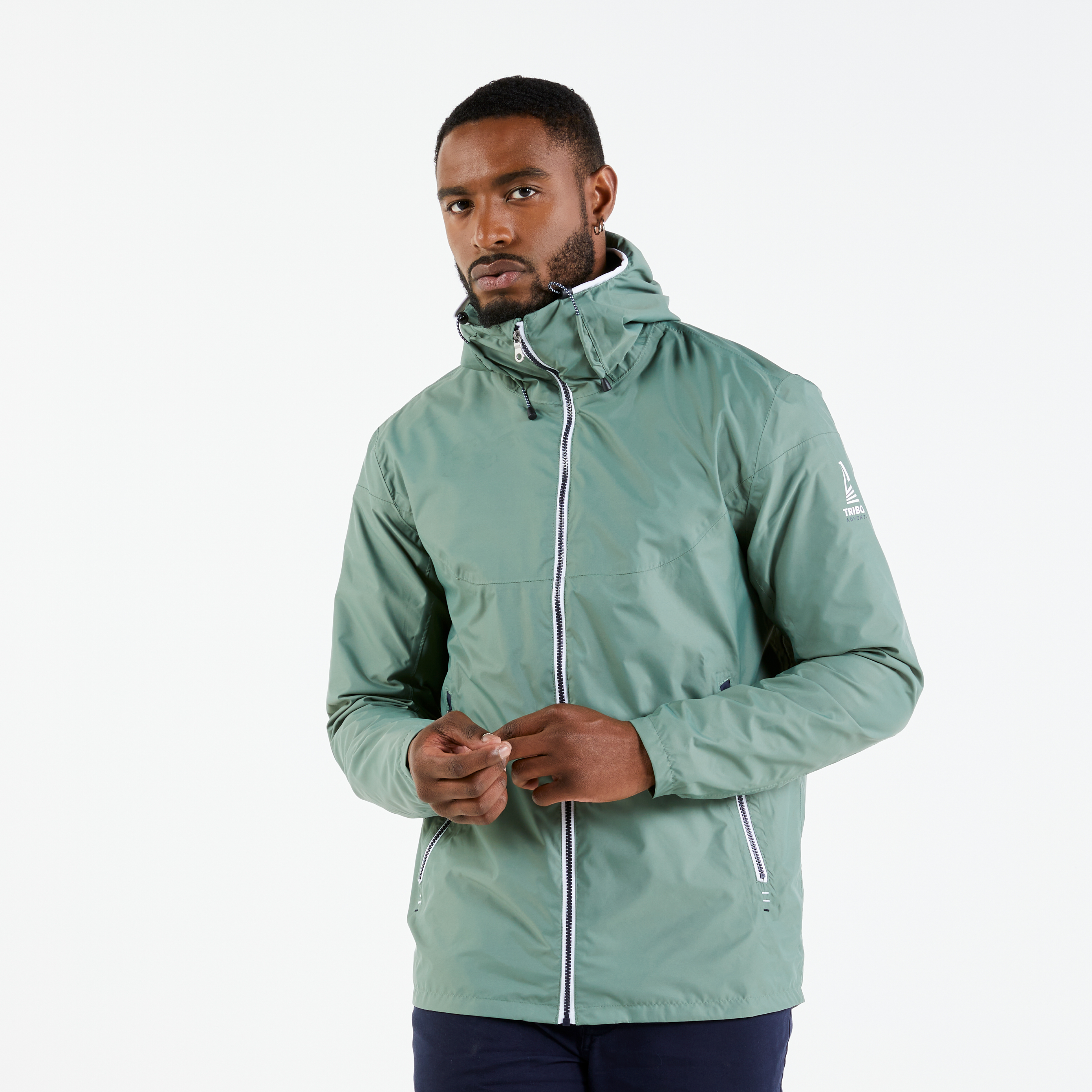 Veste imperméable de voile - veste de pluie coupe vent SAILING 100 Kaki