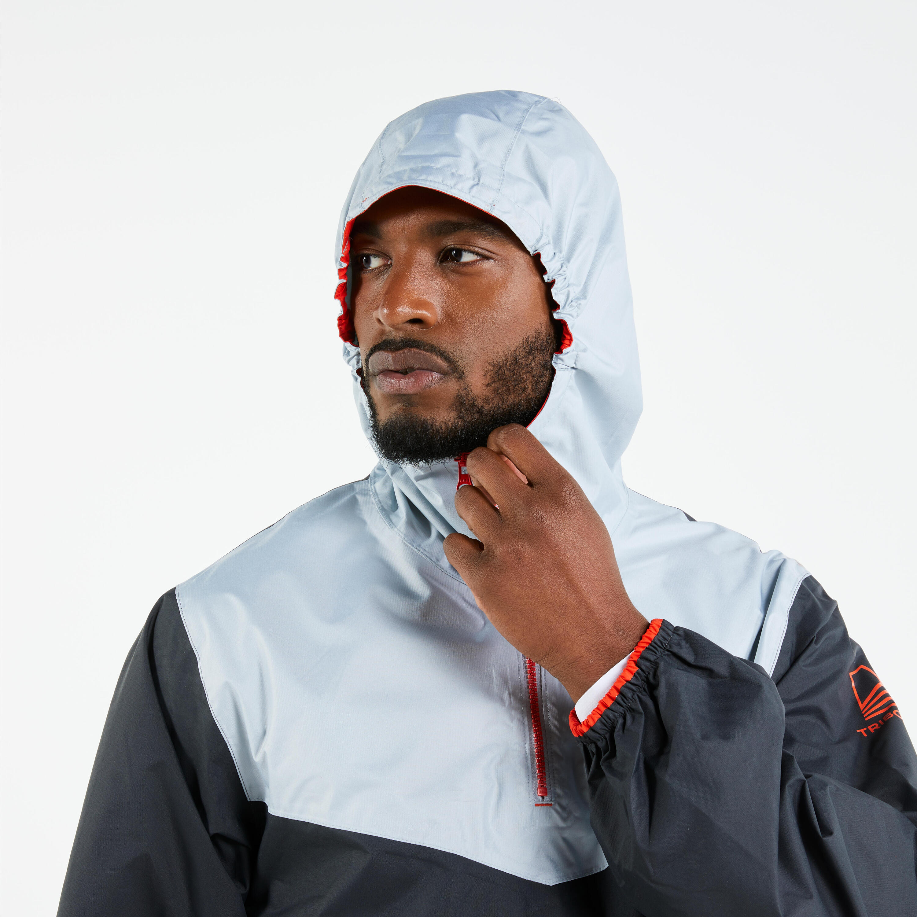 Adult Windproof Sailing Smock Dinghy 100 - dark grey/light grey 9/10