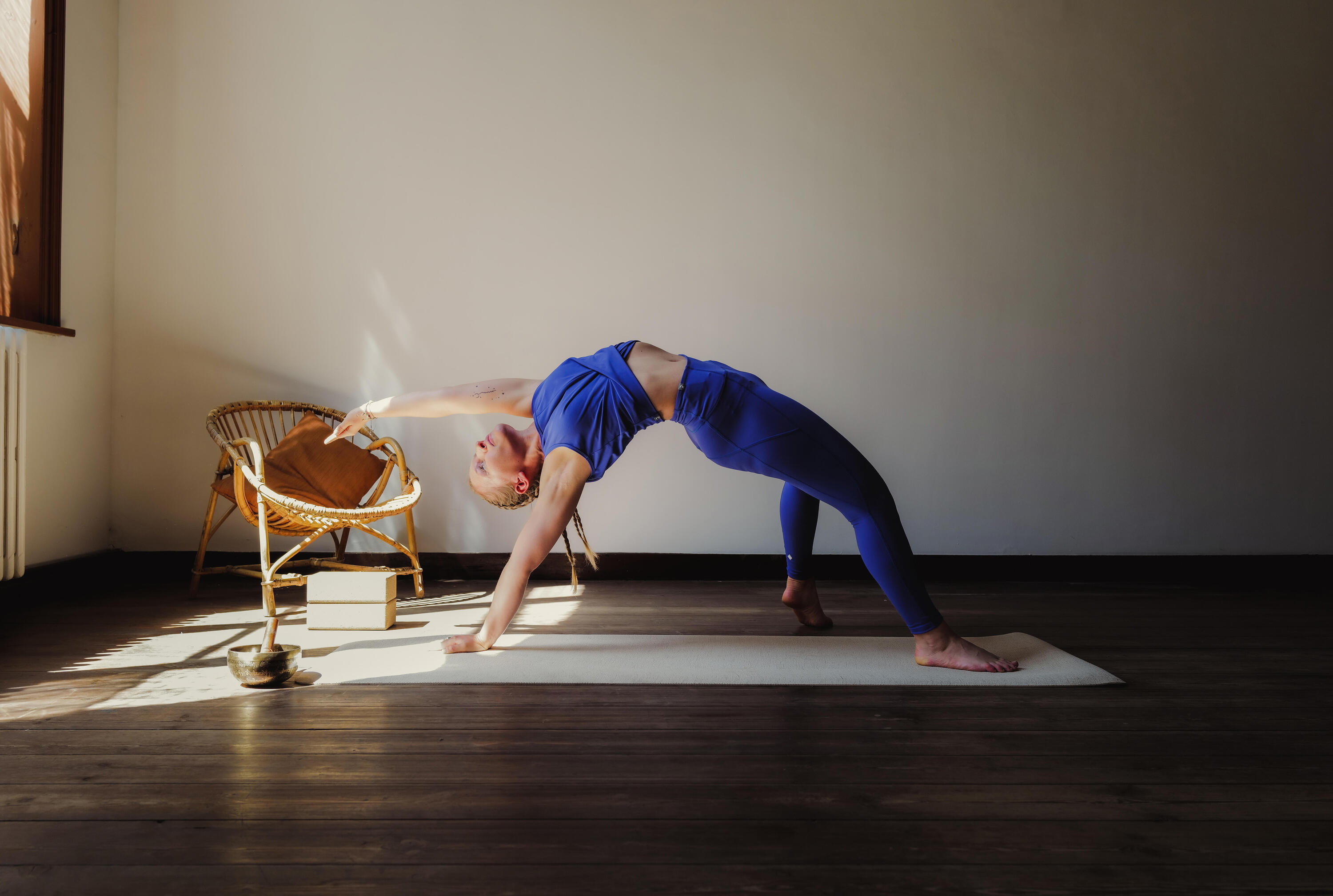 Malla legging largo yoga premium Mujer - Azul añil 7/7