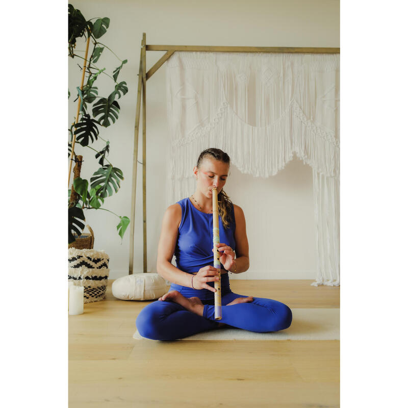 Top Yoga donna yoga PREMIUM cropped traspirante blu