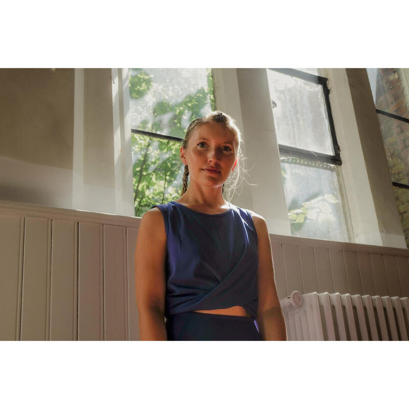Crop top premium yoga indigo