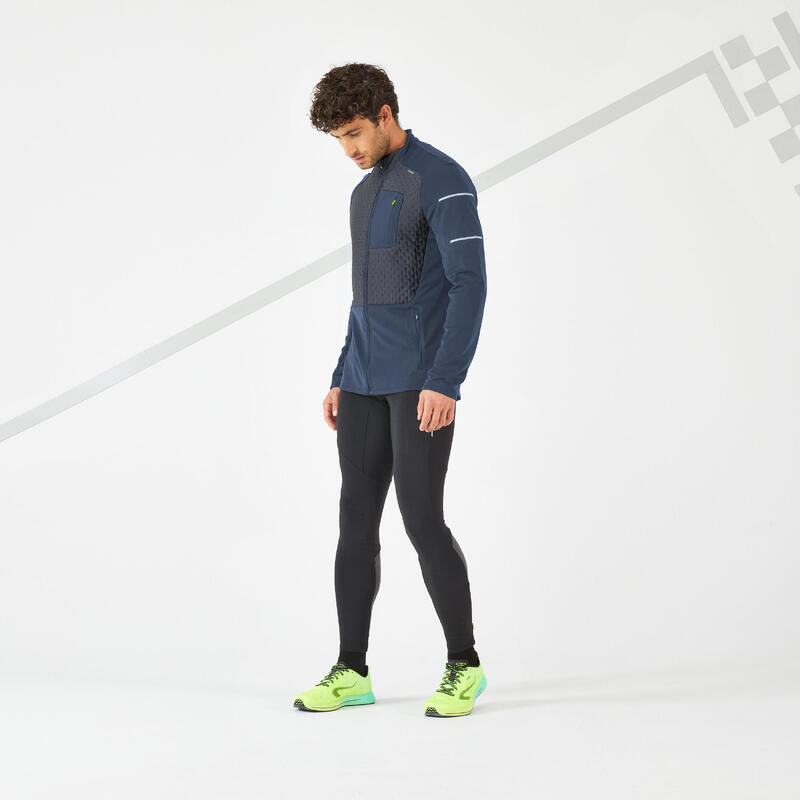 Chaqueta running Hombre térmica cálida Kiprun Warm azul oscuro