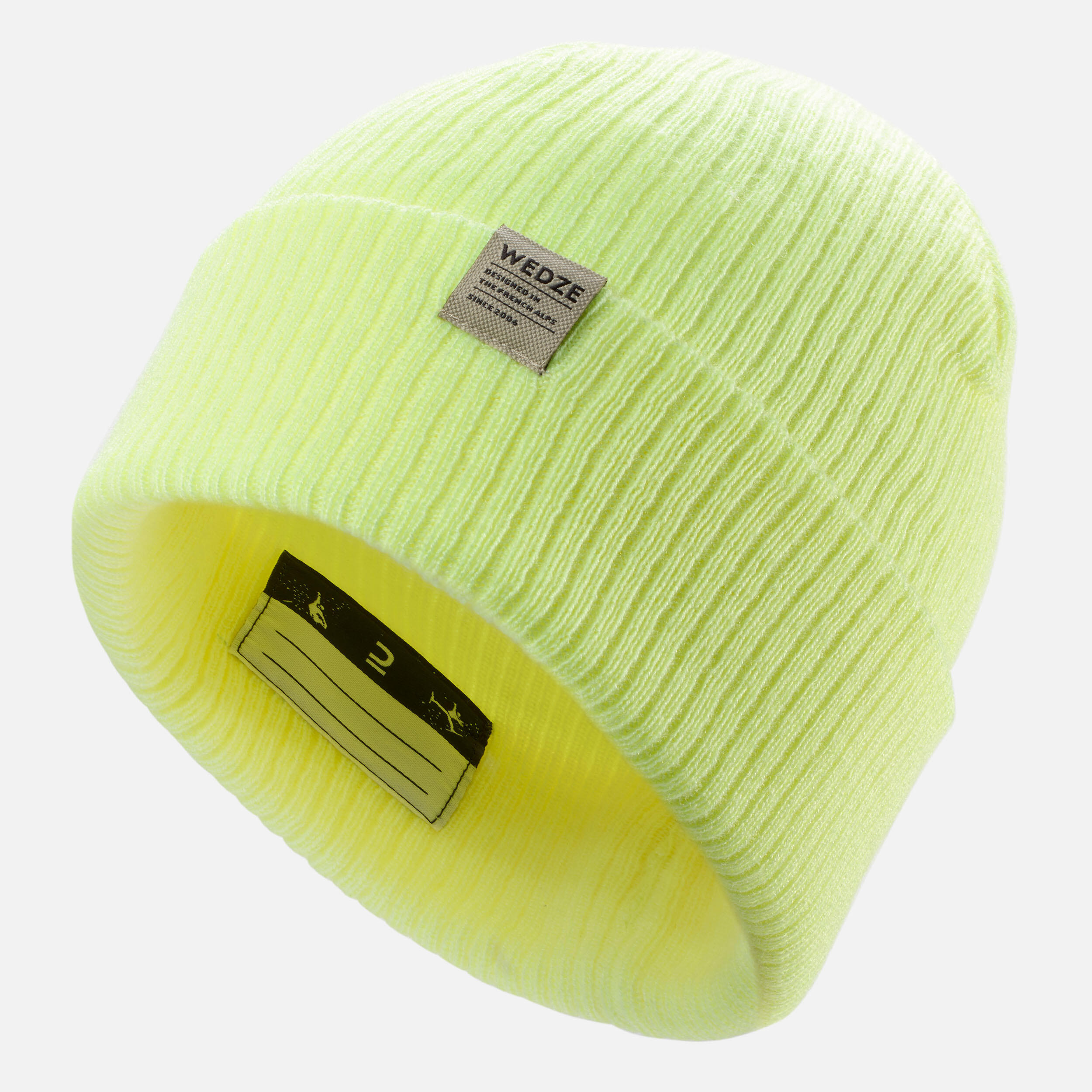 KIDS SKI HAT FISHERMAN NEON YELLOW Decathlon