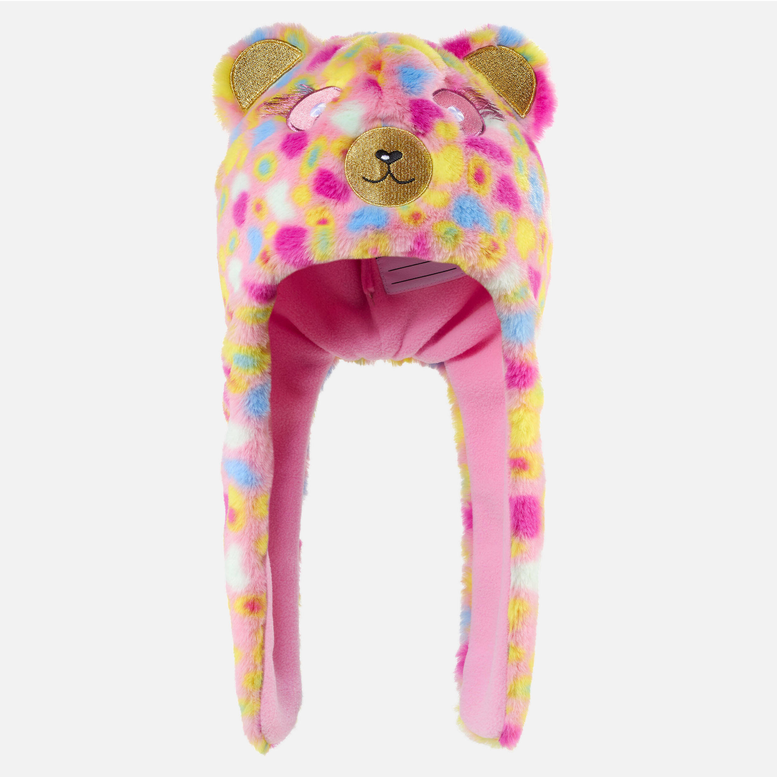 KIDS’ SKI HAT - PERUVIAN BEAR - PINK BLUE YELLOW -  2