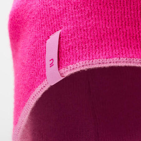 Roze dečja kapa za skijanje s dva lica