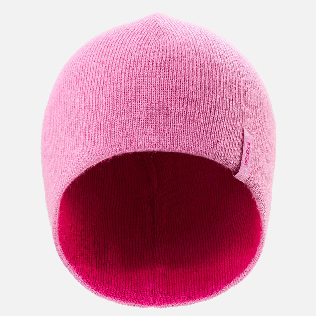 GORRO DE SKI NIÑOS REVERSIBLE ROSADO