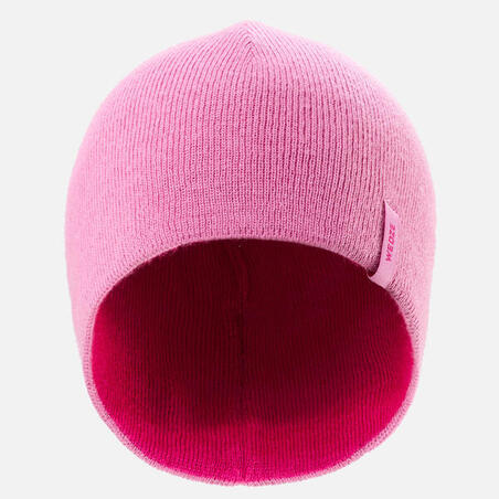 BONNET DE SKI ENFANT - REVERSE - ROSE