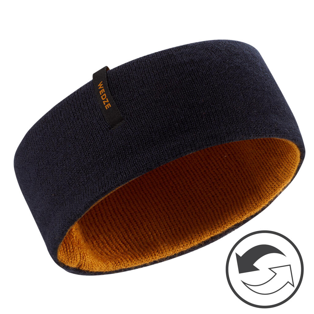 KIDS’ SKI HEADBAND - REVERSIBLE GREY AND BLACK