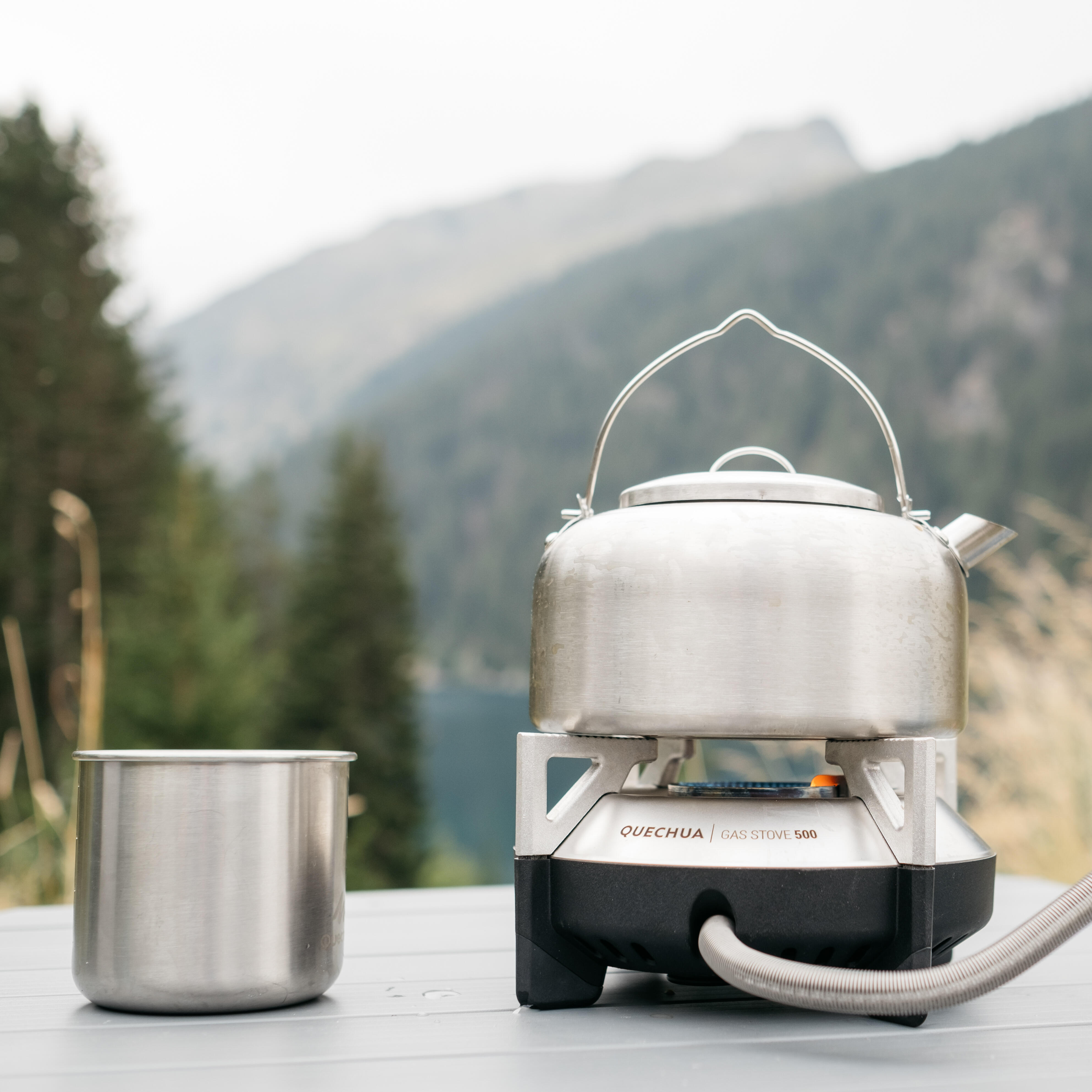 MH500 Camping Kettle in Stainless Steel 1 L - QUECHUA