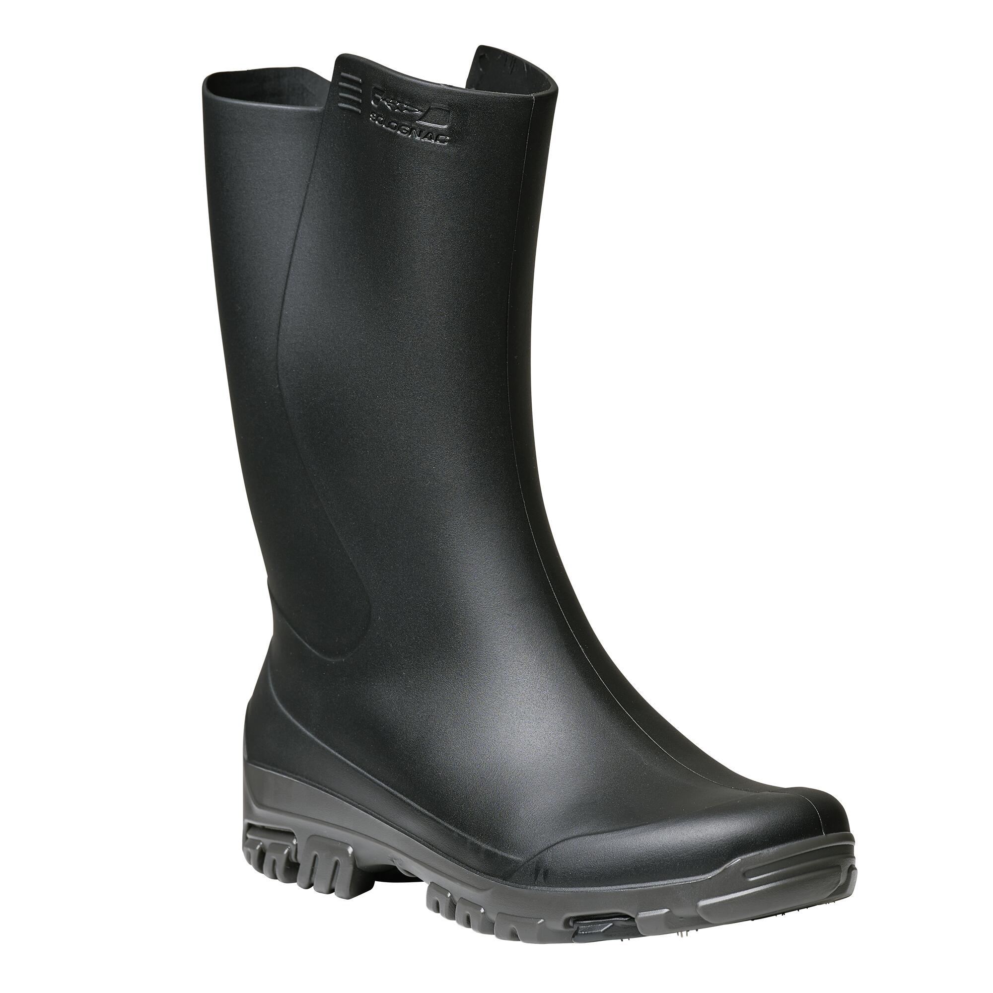 Hunting Rain Boots Kids - PVC100 Black - SOLOGNAC