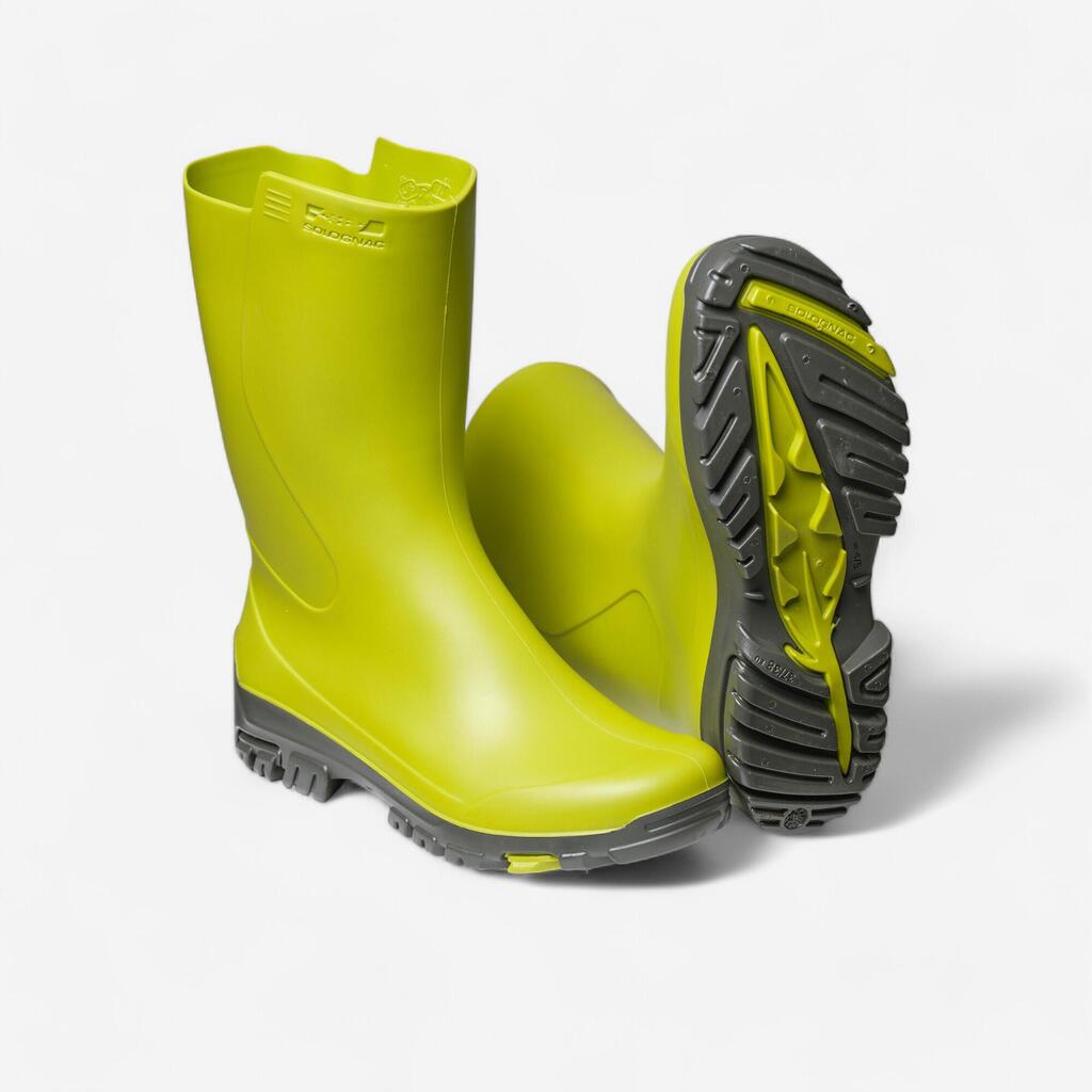Botas de caña mediana de PVC ligeras para mujer Solognac Inverness 100