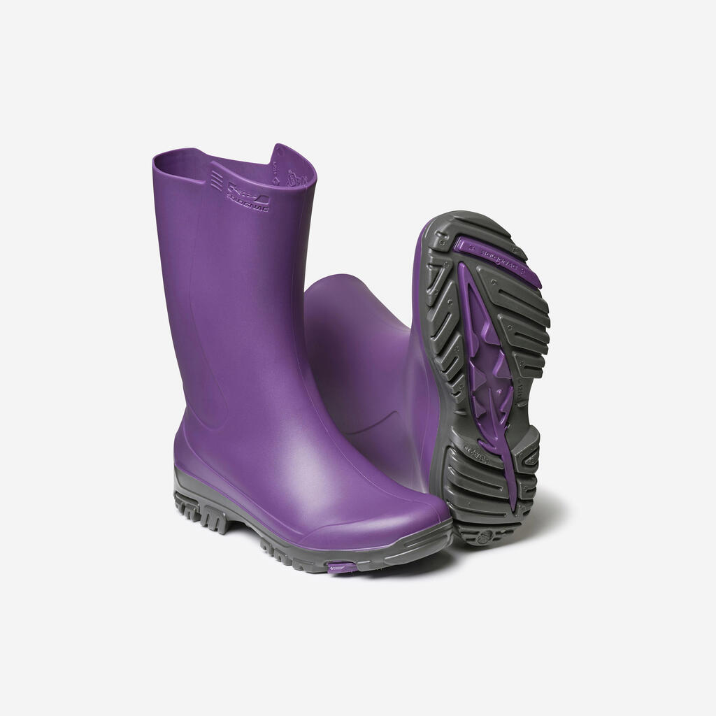 BOTINES PARA AGUA DE CAZA NIÑOS PVC MORADO