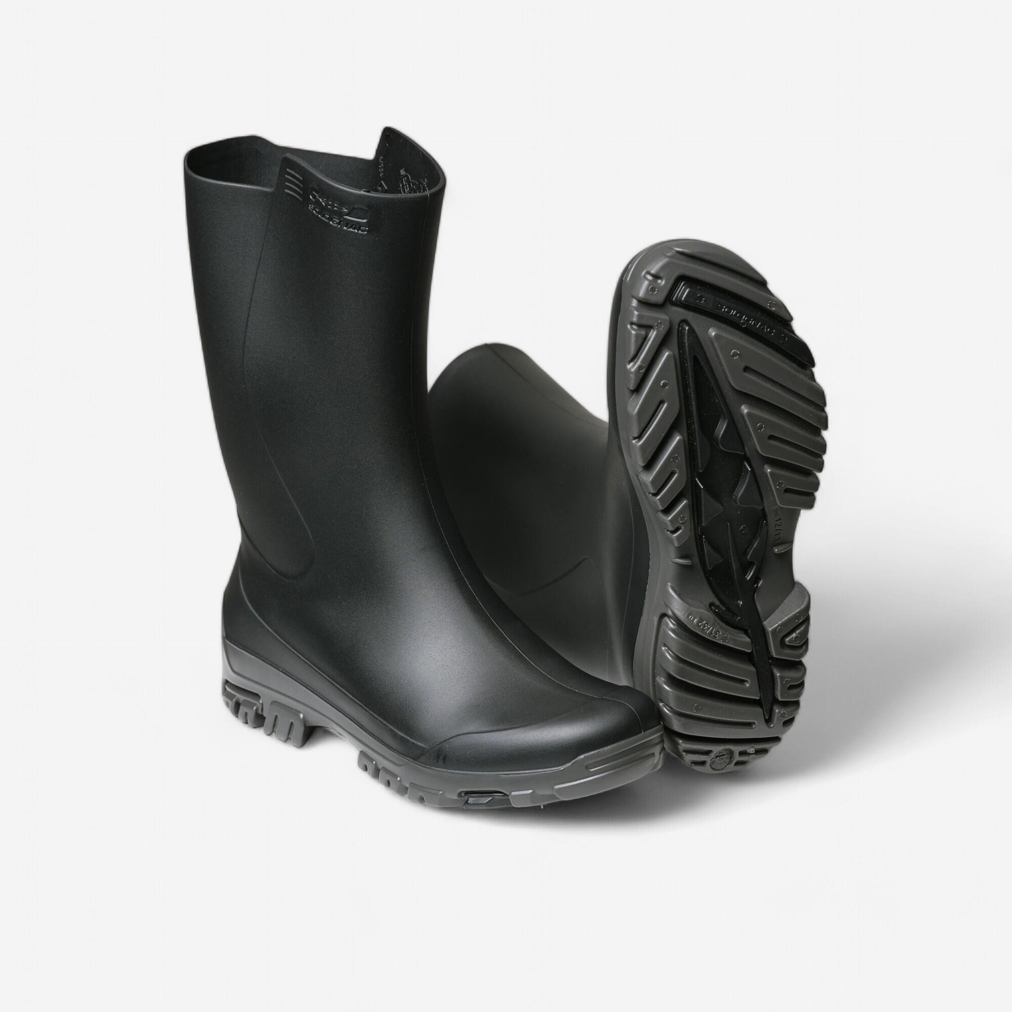 Hunting Rain Boots Kids - PVC100 Black - SOLOGNAC