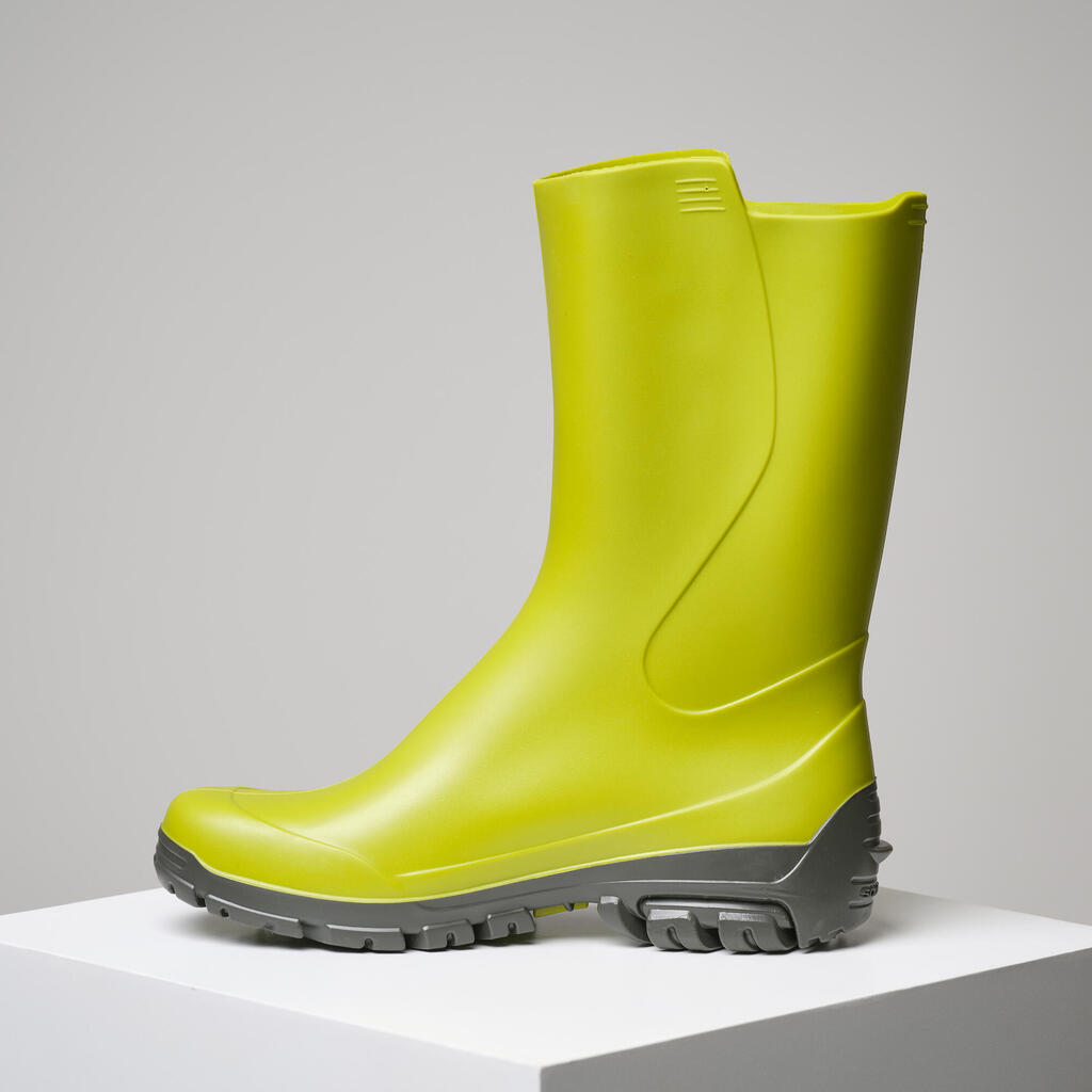 Botas de caña mediana de PVC ligeras para mujer Solognac Inverness 100