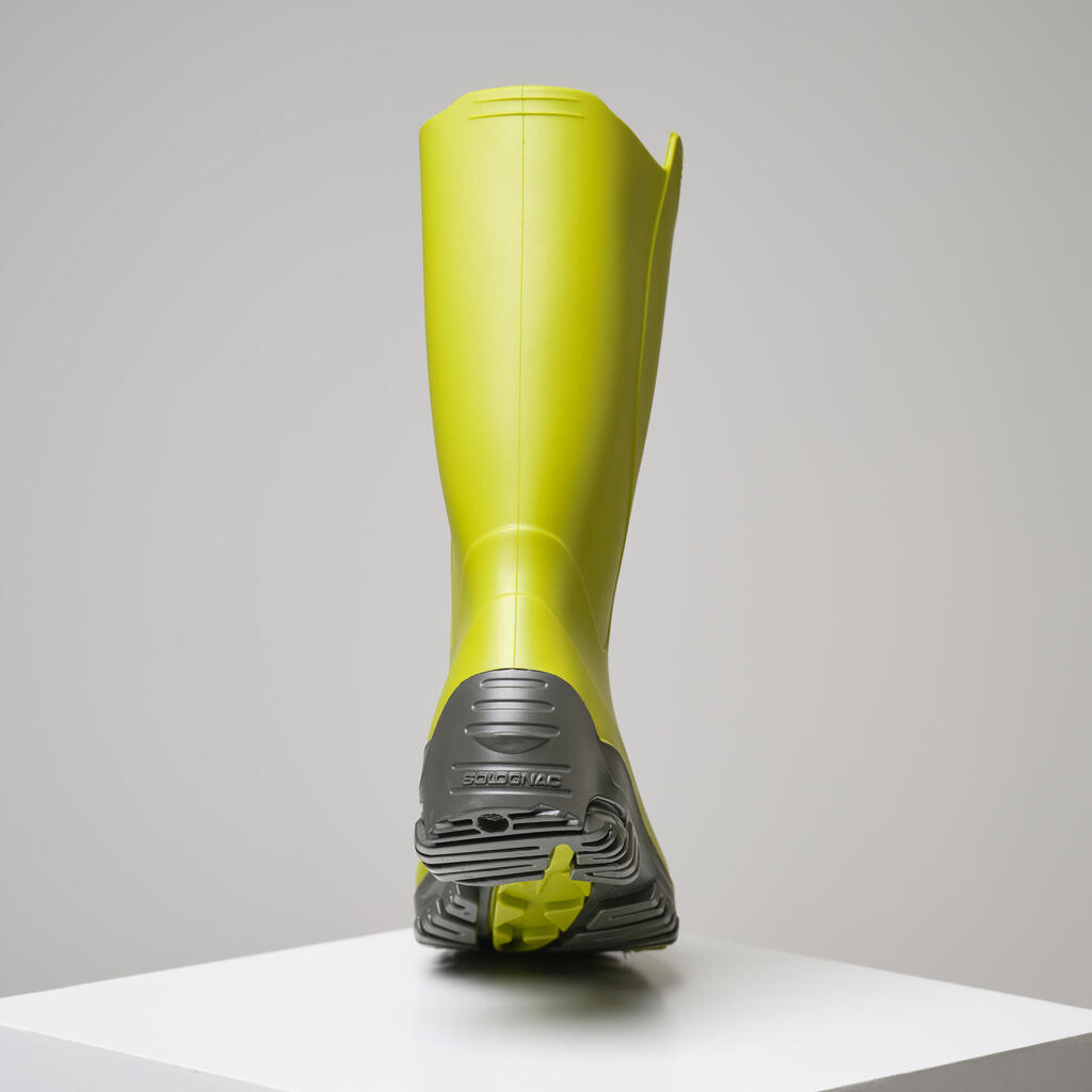 Botas de caña mediana de PVC ligeras para mujer Solognac Inverness 100