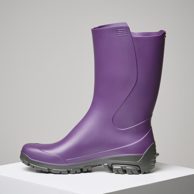 Botas de Agua Katiuskas Solognac Inverness 100 Mujer Morado Impermeable