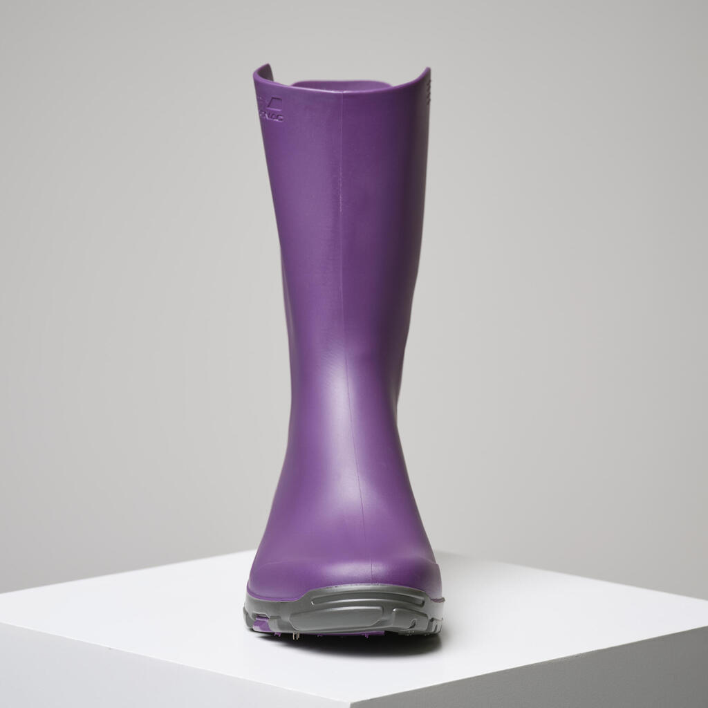 Botas de caucho impermeables de avistamiento para Mujer Solognac morado