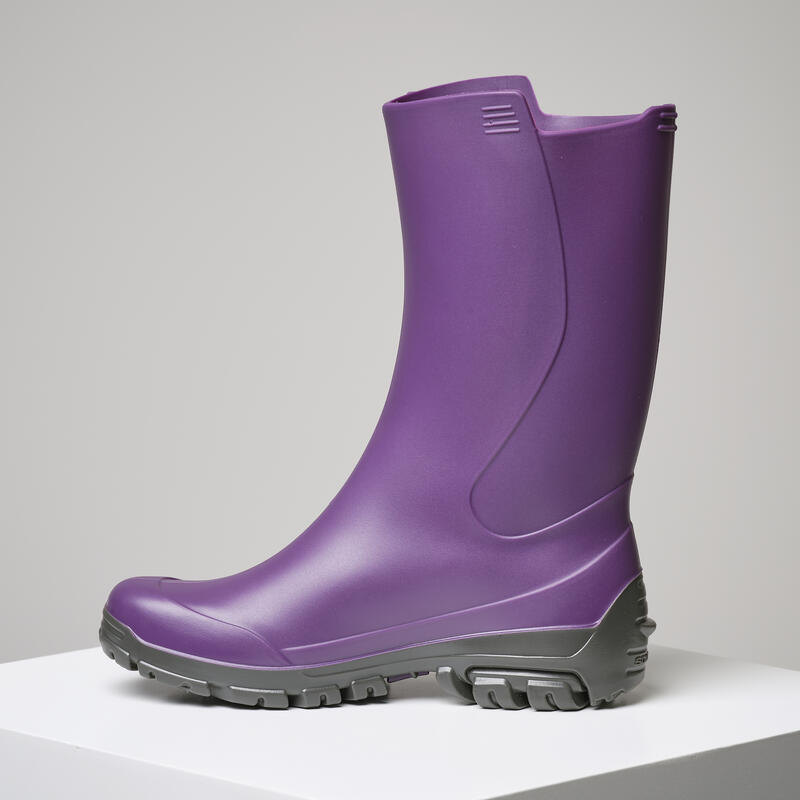 Botas de Agua Niños Katiuskas Solognac Inverness 100 Morado Impermeable