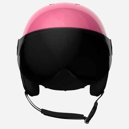 H-KID 550 CHILDREN'S SKI HELMET WITH VISOR GLITTER PINK