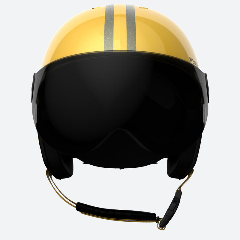 CAPACETE DE SKI CRIANÇA COM VISEIRA H-KID 550 AMARELO RISCAS